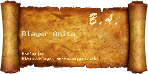 Blayer Anita névjegykártya