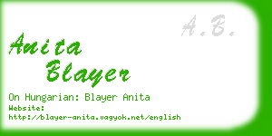 anita blayer business card